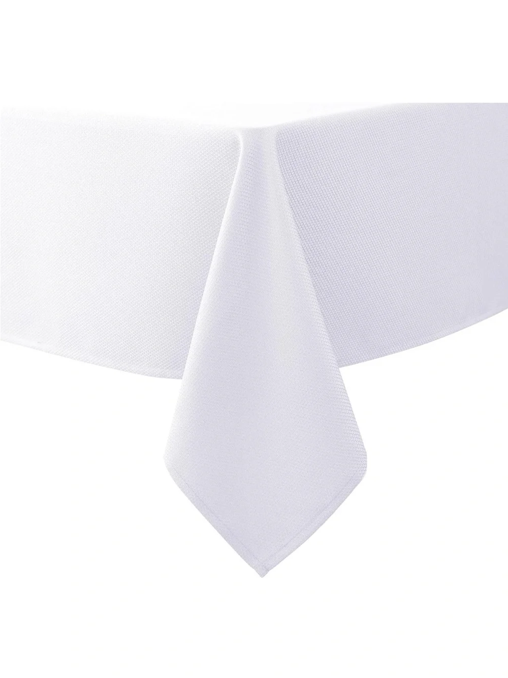 NEW Textured Fabric Tablecloth 70x120” Water Resistant. Machine Washable. White